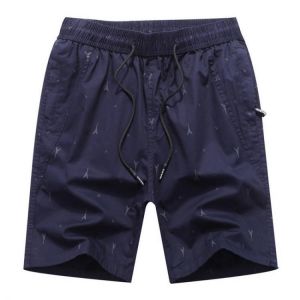 Mens Casual Printed Elastic Waist Drawstring Sport Knee Length Board Shorts