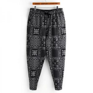 Mens Vintage Ethnic Style Printing Narrow-legged Loose Harem Pants