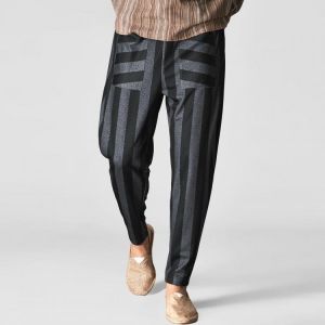 shopping מכנסיים Stripe Narrow-legged Loose Harem Pants