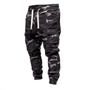 Men&#039;s Camouflage Trousers Casual Cotton Breathable Comfortable Drawstring Pants Outdoor Hiking Camping