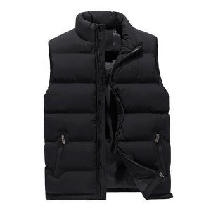 Thick Warm Sleeveless Coat Stand Collar Inluslated Padded Vest for Men Plus Size M-4XL