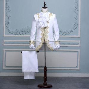 Mens Classic Five Pieces Casual Prince Dress Suit Palace Wedding Stage Banquet Formal Blazer Pants