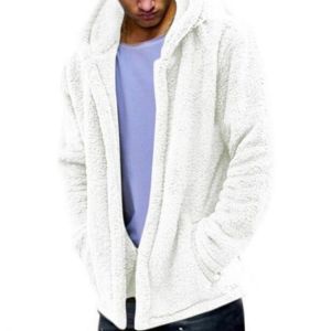 shopping מעילים וג׳קטים Mens Fashion Casual Fleece Warm Solid Color Hooded Coats