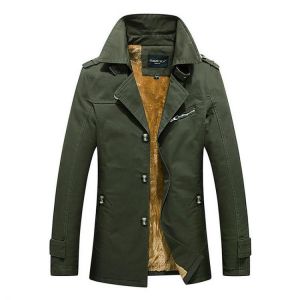 Thick Warm Slim Stylish Mid Long Fall Winter Trench Coats for Men