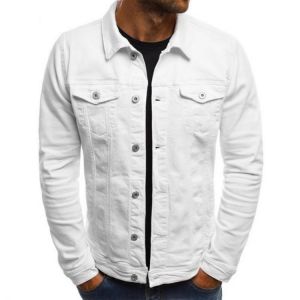 Mens Fashion Multi Pockets Solid Color Fit Casual Cargo Jacket