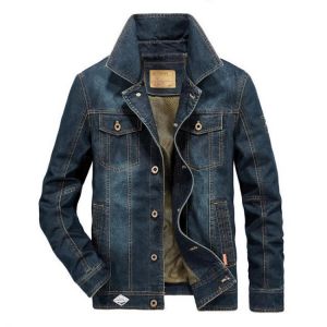 Mens Big Size Denim Embroidery Letter Patchwork Badge Stylish Turn-down Collar Jacket