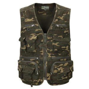 shopping מעילים וג׳קטים Cheap Mens Multifunctional Camouflage Pattern Quick Dry Outdooors Fishing Vest