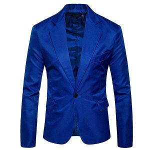 Mens Pure Color Slim Fit Busniess Casual Blazers Suit Jacket 7 Colors