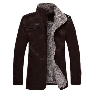 Mens Casual Plush Waterproof Windproof Jacket Thick Warm Business Jacket