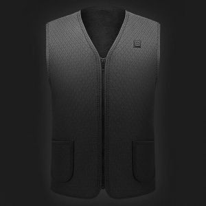 Mens Winter 65℃ USB Electric Heating Vest Outdoor Thicken Warm Fleece Temperature Control Waistcoat