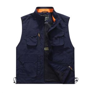Outdoor Utility Plus Size Multi Pockets Mesh Breathable Photography Fishing Work Vest for Men