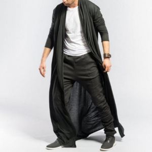 Mens Casual Comfy Loose Long Cardigans Coat
