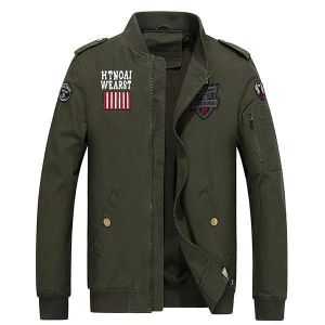 Epaulet Badge Embroidery Fashion Military Flight Jacket for Men