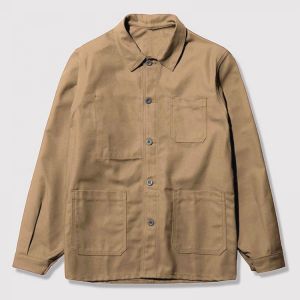Mens Cotton Vintage Long Sleeve Multi Chest Pockets Casual Jacket