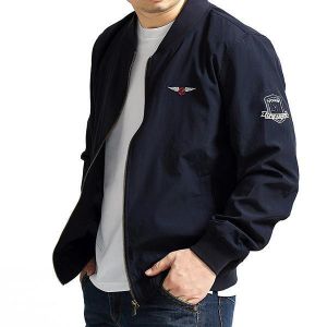 Plus Size S-5XL Casual Loose Spring Varsity Jacket Flight Jacket for Men