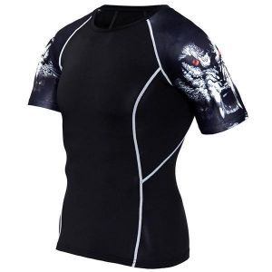 JACK CORDEE Sport Fitness Men&#039;s Leisure Printing Round Collar Short Sleeved T-shirt Fast Dry Breatha