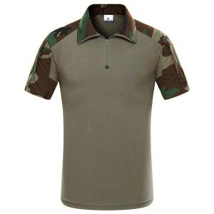 Outdoor Bionic Multicolor Camouflage Tactics T-shirts Men's Quick Drying Lapel  Casual Sports Tops