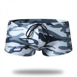 shopping בגדי ים Men Camo Swimwear Pouch Design Nylon Drawstring Quick Dry Ealstic Swimming Trunks