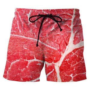 shopping בגדי ים 3D Meat Printing Summer Casual Holiday Beach Board Shorts for Men