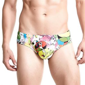 shopping בגדי ים Printing Trunks Drawstring Sexy Low Waist Bikini Swim Briefs Swimwear with 3D Protected Cup