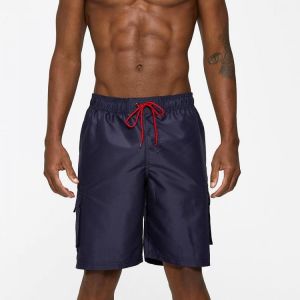 shopping בגדי ים Men Plus Size Cargo Pockets Half Length Board Shorts Quick Dry Waterproof Surf Beach Casual Shorts