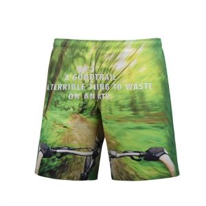 S5259 Beach Shorts Board Shorts 3D Green Forest Bicycle Printing Fast drying Waterproof Elasticity