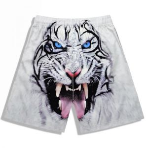 Beach Shorts Board Shorts 3d Tiger Head Printing Fast Drying Waterproof