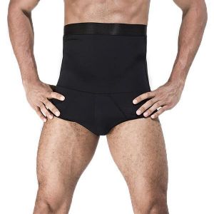 Sexy High Waist Fitness Body Sculpting Tummy Tuck Soft Breathable Sweat Absorbing Shapewear for Men