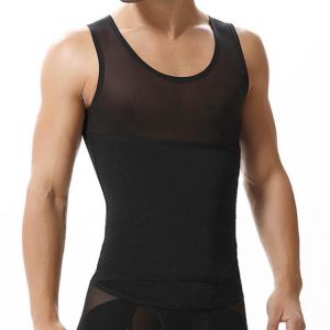 Mens Abdomen Body Shapewear Adjustable Tight Fitness Vest Corset