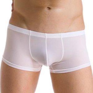 Sexy Thin Translucent Breathable Ice Silk Low Waist U Convex Boxers Briefs for Men