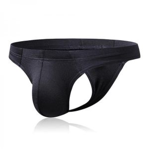 Light Color High Elastic Breathable Pouch Thongs Crotchless Underwear for Men