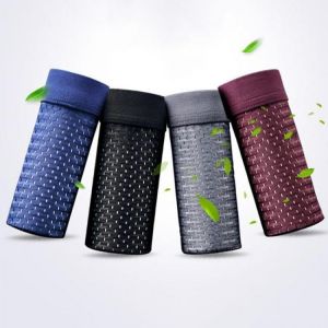 4 Pieces Ice Silk Mesh Breathable Soft Light Cool Comfy U Convex Boxer Briefs for Men