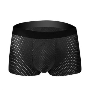 Cool Ice Silk Underwear Mesh Breathable Seamless Pouch Boxer Briefs for Men