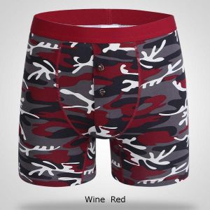 Full Cotton Plus Size Mens Briefs Camouflage Printed Shorts Boxers Fashion Breathable Underwear