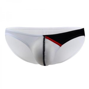 Mens Sexy Low Rise Contrast Color Splice Nylon Underwear Briefs