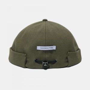 Drawstring Personality Ebony Landlord Hat Hip-hop Brimless Hats