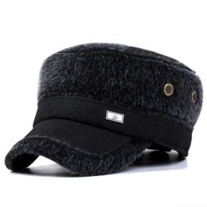 Unisex Imitation Mink Fur Earflap Ear Muffs Baseball Cap Adjustable Faux Fur Outdoor Military Hat