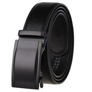 Business Simple Men's Belt Men's Leather Automatic Buckle Belt Alloy Buckle Leather Belt