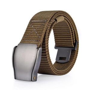 Mens 118CM Automatic Buckle Nylon Belt Sports Army Tactical Pants Strap