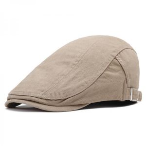 Mens Unisex Cotton England Style Painter Beret Hat Adjustable Sunscreen Newsboy Caps