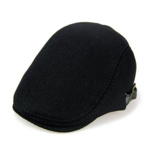 Mens Womens Winter Warm Woolen Beret Caps Adjustable Casual Cabbie Hats
