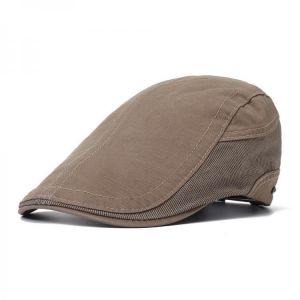Mens Outdoor Summer Patchwork Breathable Beret Hat Solid Newsboy Cabbie Flat Caps Visor
