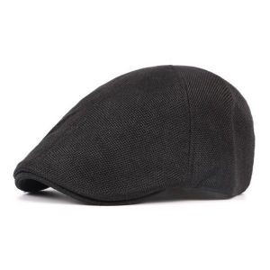 Mens Vintage Beret Hats Casual Solid Color Forward Caps