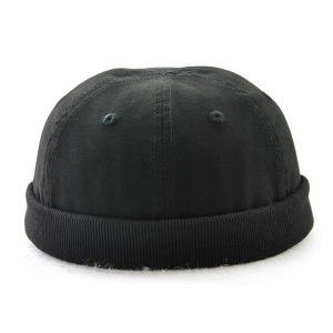 Men Plus Size Hats Retro Solid Brimless Hat Adjustable Warm Skullcap Sailor Cap