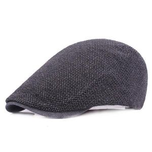 Mens Cotton Solid Beret Caps Casual Summer Sunscreen Forward Caps Flat Hat