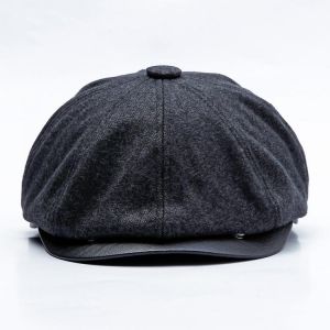 Men Women Winter Leisure Cotton Earmuffs Newsboy Painter Hat Solid Beret Caps Peaked Cap