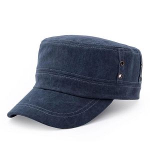 Men Cotton Flat Vintage Washed Cap Air Hole Stitching Retro Polo Baseball Hat Adjustable