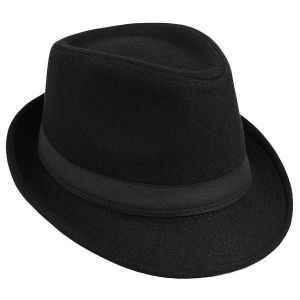 Unisex  Jazz Cap Vintage Woolen Bucket Trilby Brim Fedora Panama Hat