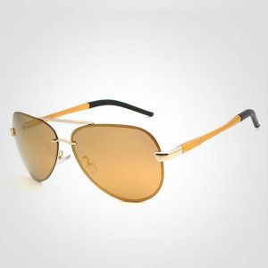 Men Women Summer Retro UV400 Polarized Sunglasses Metal Frame Outdooors Driving Goggles