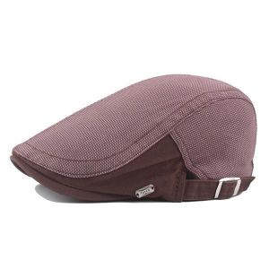 Mens Gird Cotton Beret Hat Newsboy Buckle Adjustable Casual Outdoors Foward Hat